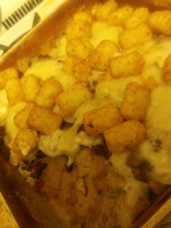 Mushroom and Swiss Tater Tot Casserole
