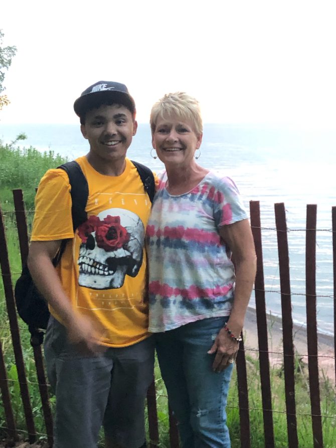 James and his birth Mom Debbie